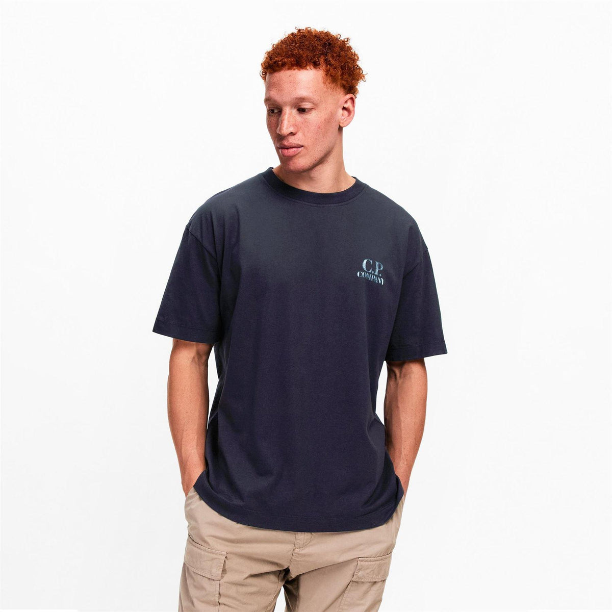 Blue - Side - C.P. Company Mens 30-1 Jersey T-Shirt