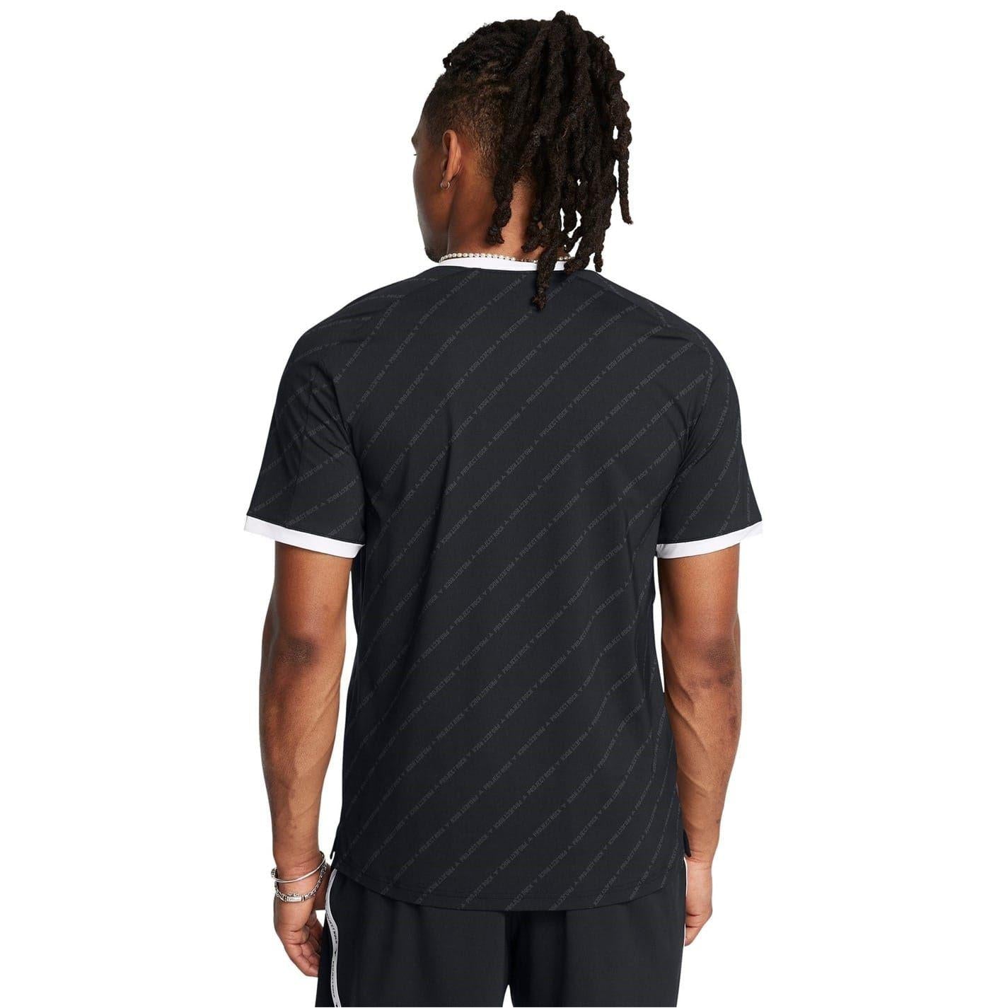 Black - Lifestyle - Under Armour Mens Project Rock Rugby T-Shirt
