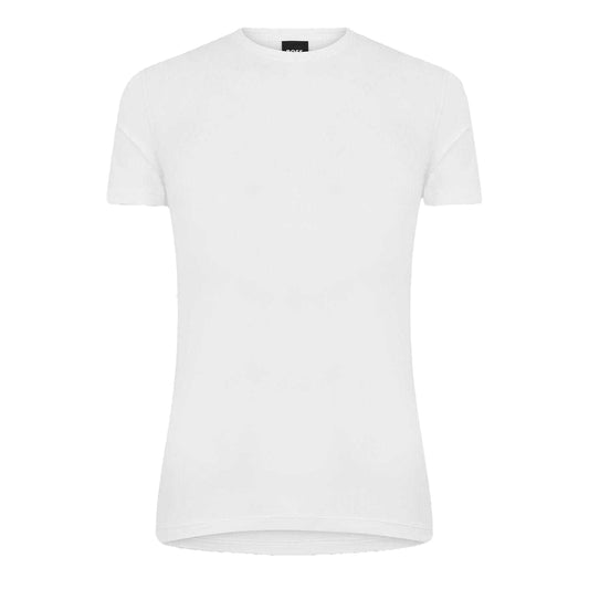 White - Front - Boss Mens Sleeve Print Jersey Crew Neck T-Shirt