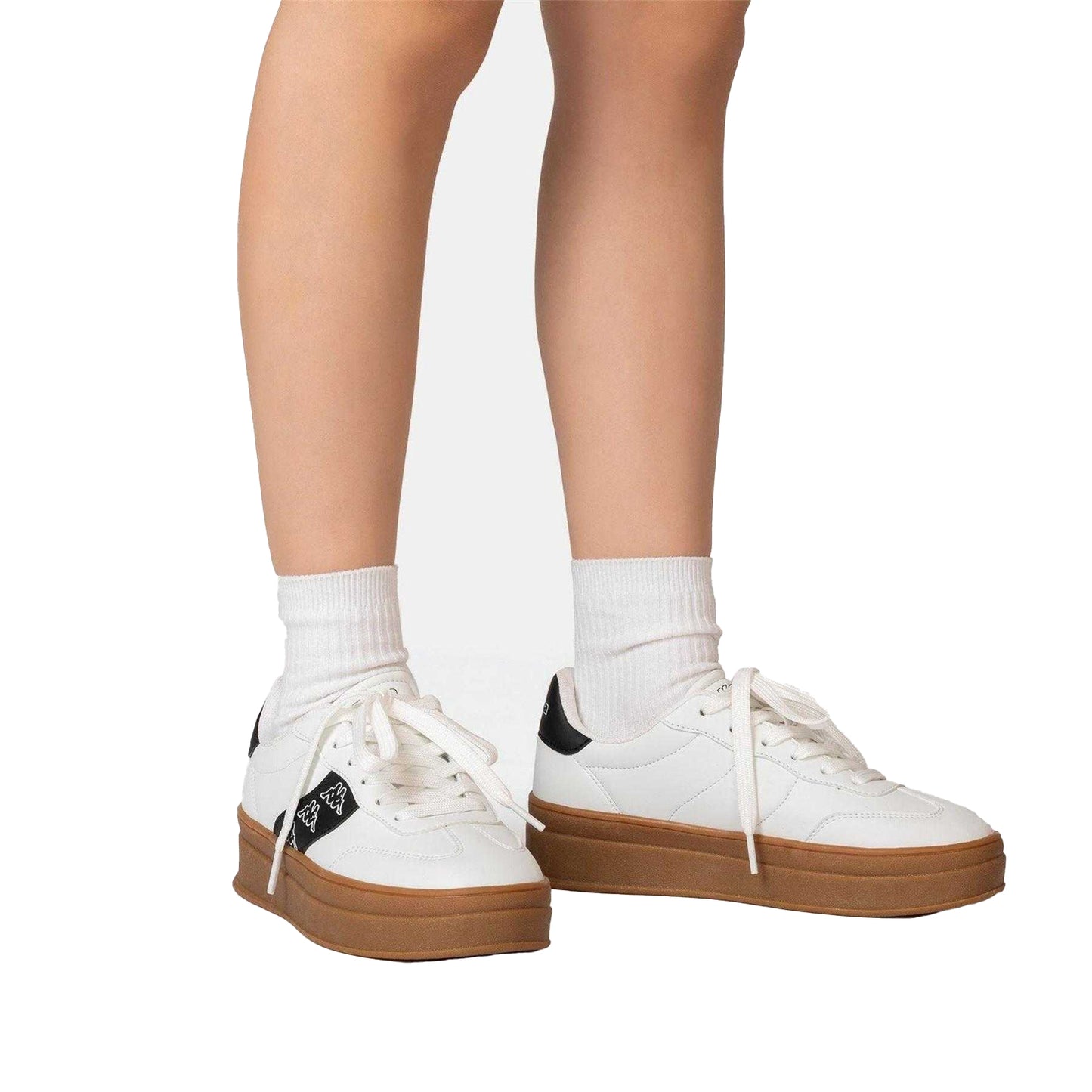 White - Lifestyle - Kappa Womens-Ladies Scafa Platform Trainers