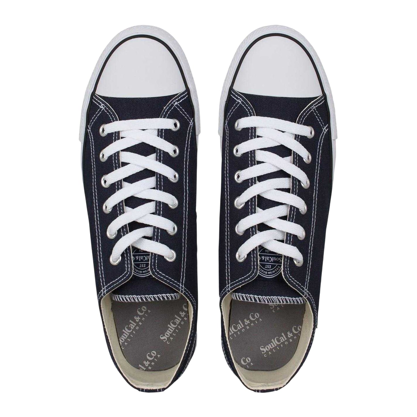 Navy - Lifestyle - SoulCal Mens Canvas Flat Trainers