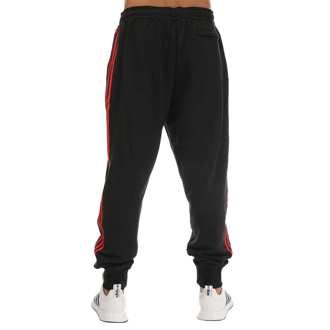 Black-Red - Back - Adidas Mens Lifestyler FC Bayern Munich Jogging Bottoms