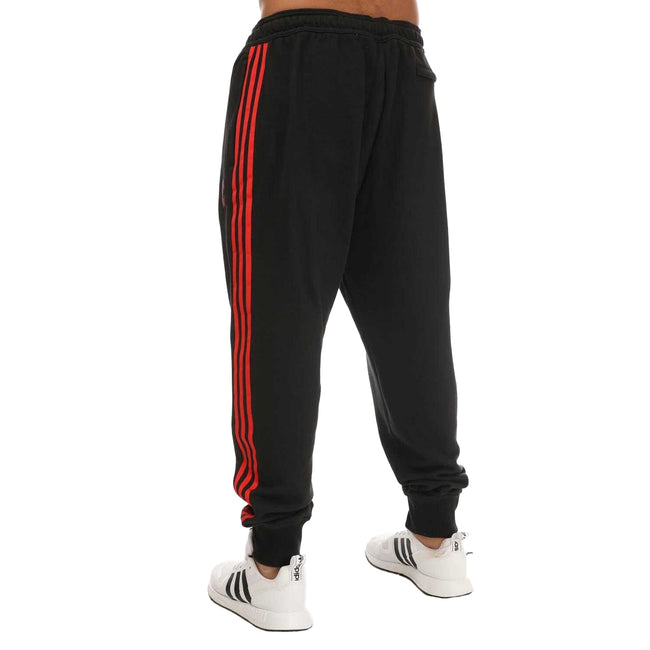Black-Red - Side - Adidas Mens Lifestyler FC Bayern Munich Jogging Bottoms