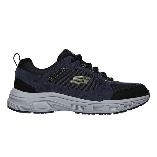 Navy-Lime - Front - Skechers Mens Oak Canyon Suede Trainers