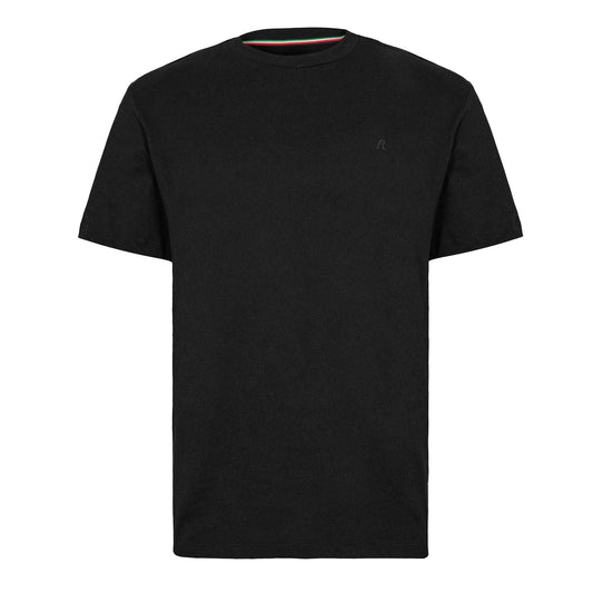 Black - Front - Replay Mens Tonal Logo Jersey Crew Neck T-Shirt