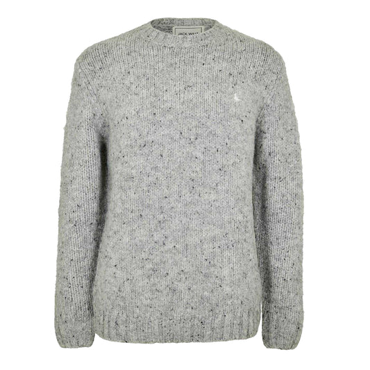 Grey Marl - Front - Jack Wills Womens-Ladies Speckle Knitted Jumper