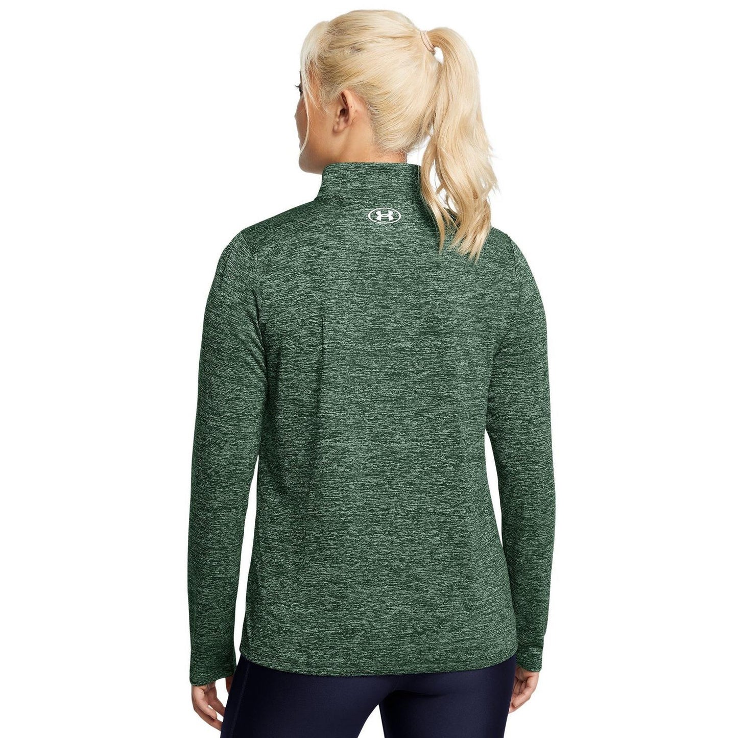 Forest Green - Lifestyle - Under Armour Womens-Ladies Tech Textured Half Zip Top