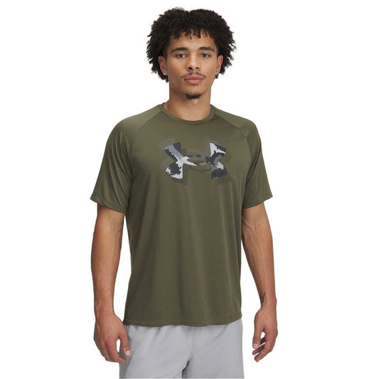 Marine OD Green - Front - Under Armour Mens Tech Print Fill T-Shirt