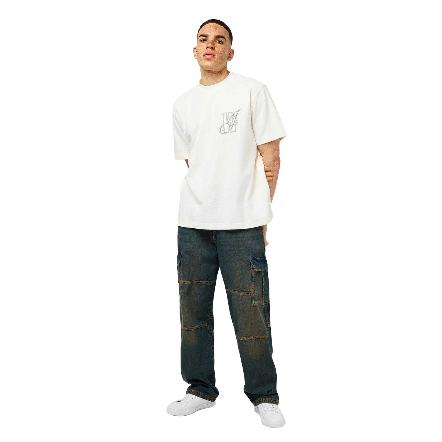 Bone - Pack Shot - Jack Wills Mens Back Print T-Shirt