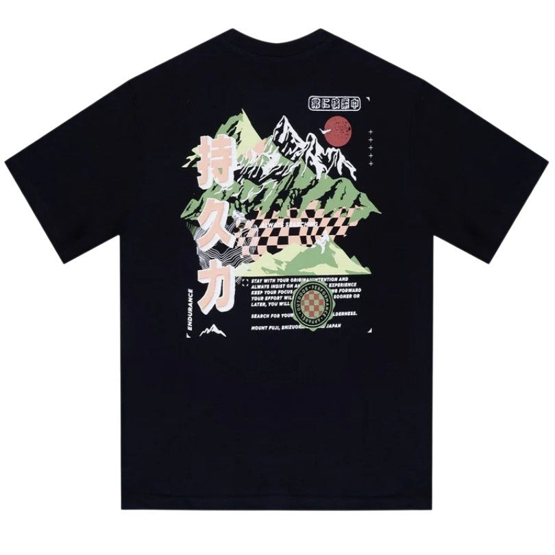 Black-Green - Side - Firetrap Childrens-Kids Japan Crew Graphic Print T-Shirt (Pack of 2)