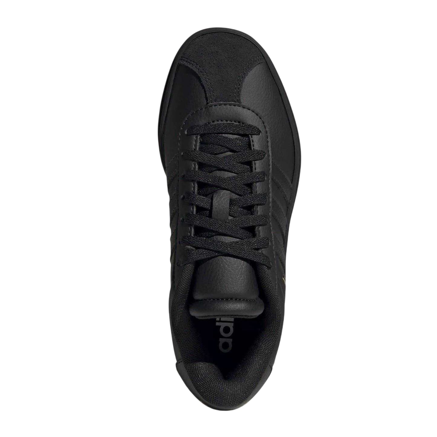 Black - Lifestyle - Adidas Girls Court Bold 3 Stripes Leather Platform Trainers