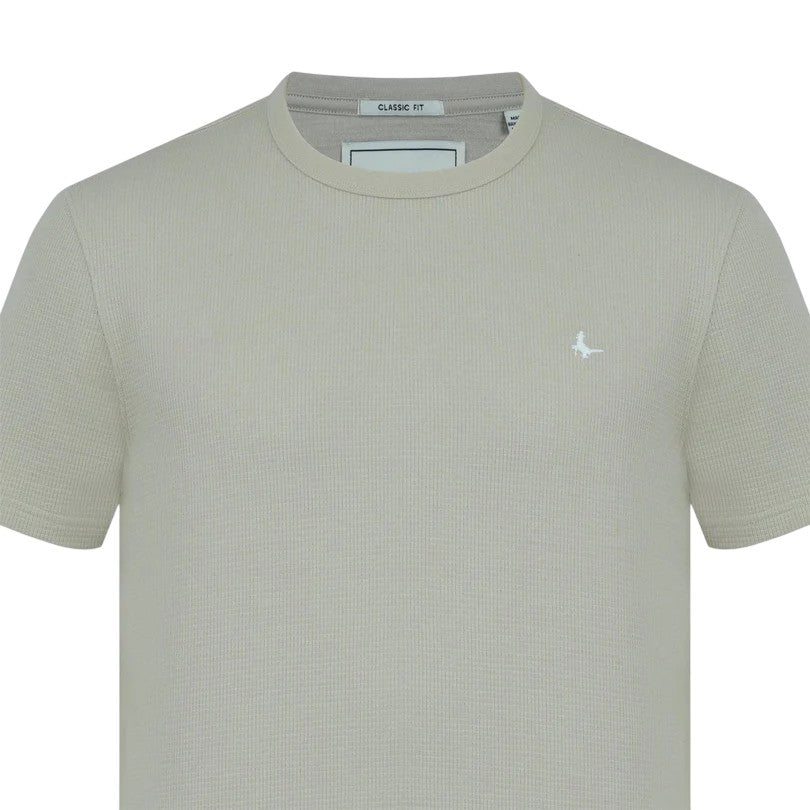 Beige - Side - Jack Wills Mens Sandleford Embroidered Logo T-Shirt