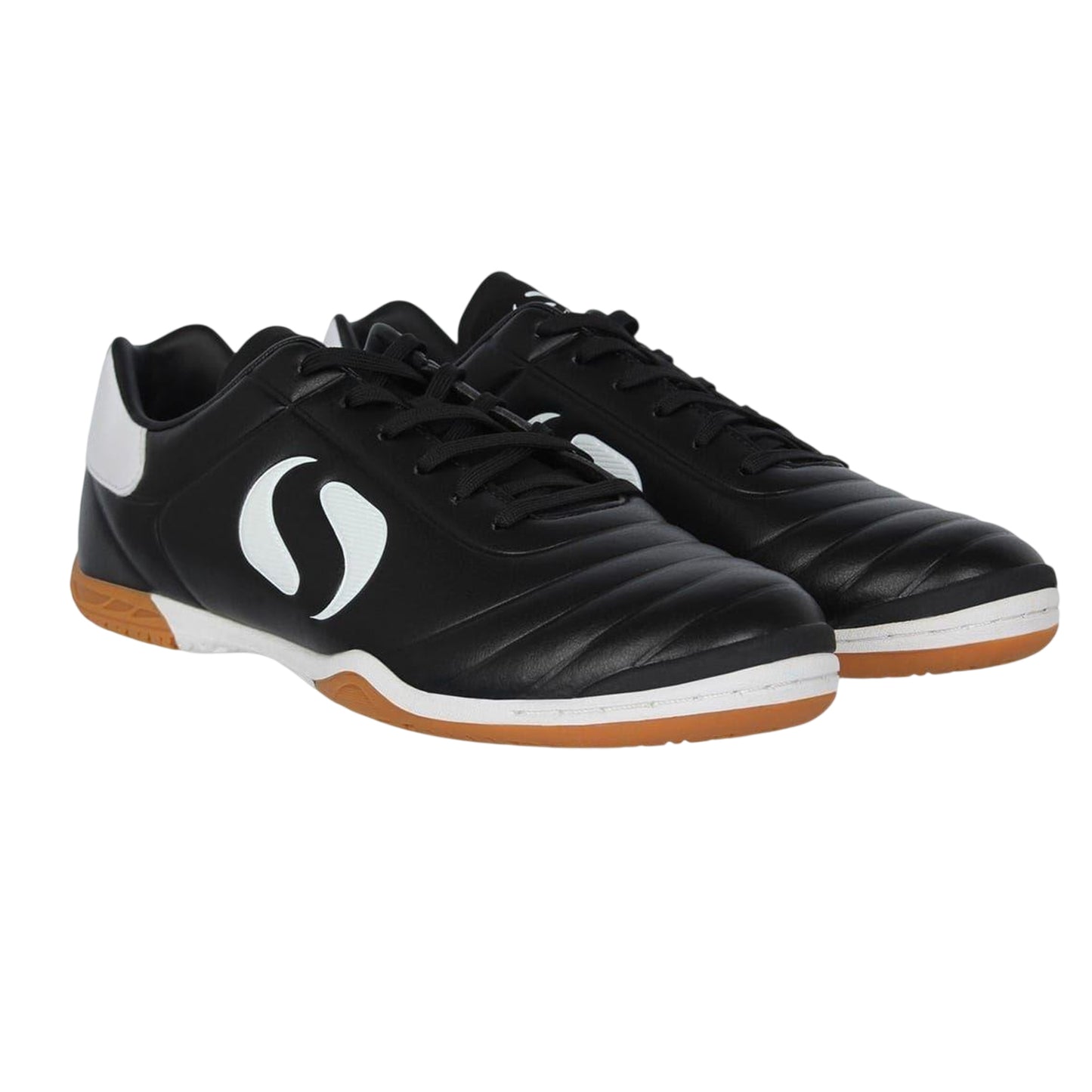 Black-White - Lifestyle - Sondico Mens Strike Leather Indoor Football Trainers