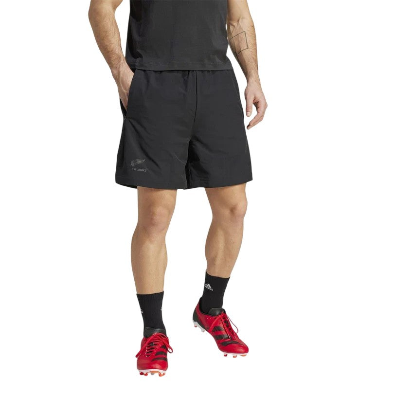 Black - Pack Shot - Adidas Mens 2024 Woven New Zealand All Blacks Shorts