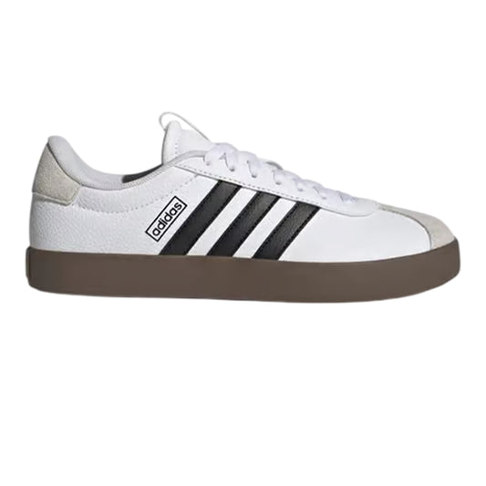 White-Black-Dark Grey-Dark Red - Front - Adidas Mens VL Court 3.0 Retro Suede Shoes