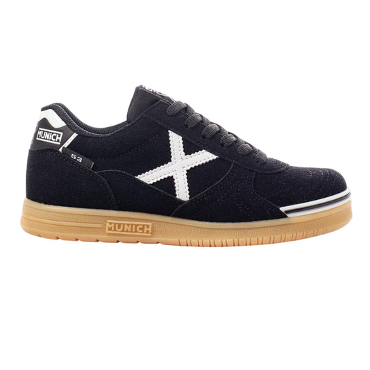 Black-White - Front - Munich Childrens-Kids G3 Profit Flat Trainers