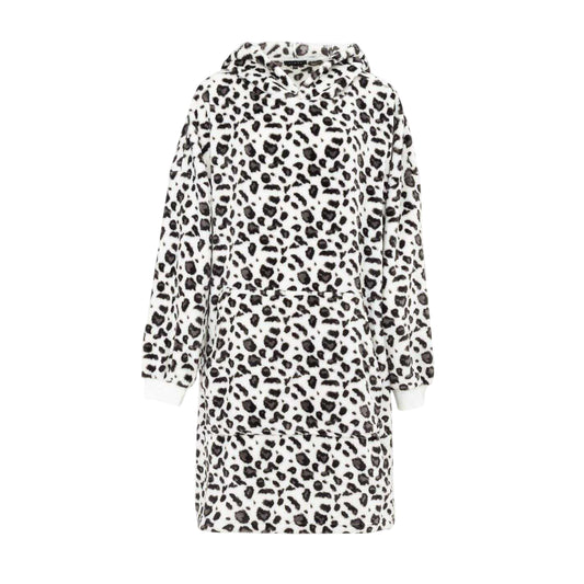 Leopard - Front - Linea Womens-Ladies Leopard Print Polyester Hoodie Blanket