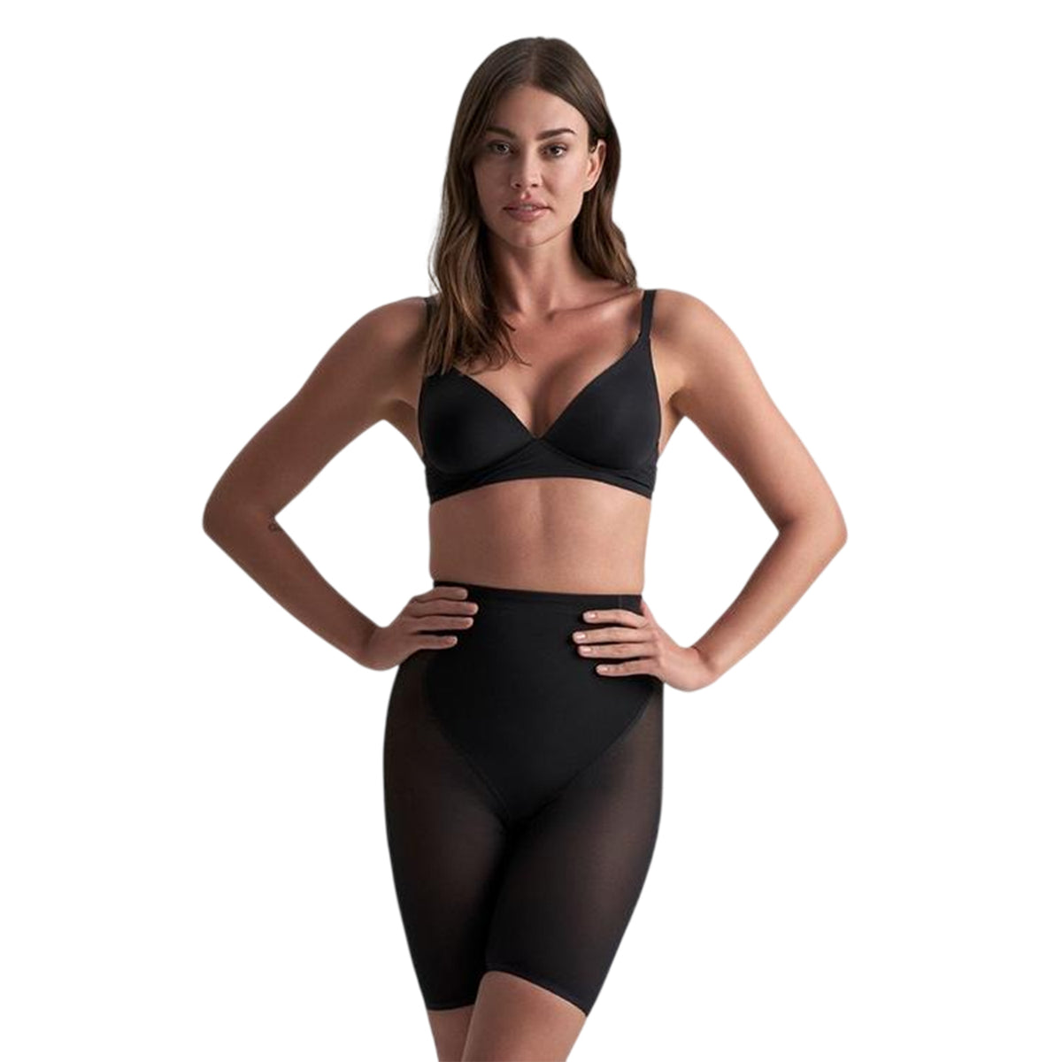 Black - Side - Bye Bra Womens-Ladies Seamless Shapewear Shorts