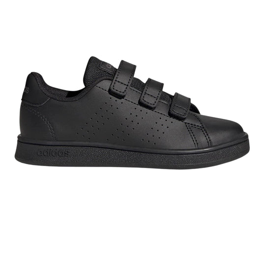 Triple Black - Front - Adidas Boys Advantage Base 2.0 Trainers