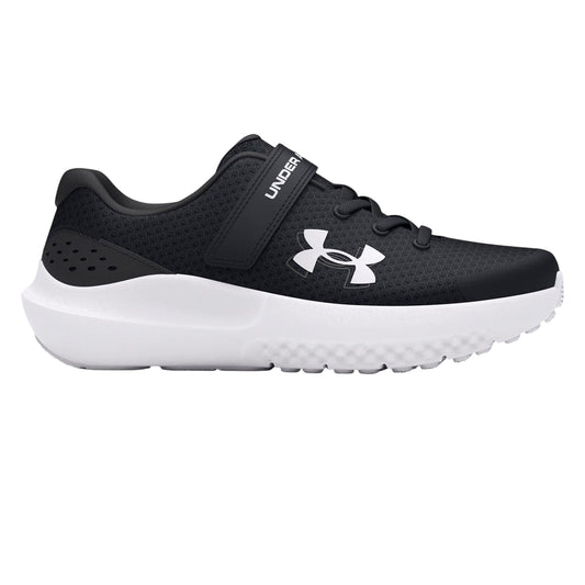 Black-White - Front - Under Armour Childrens-Kids Surge 4 Trainers