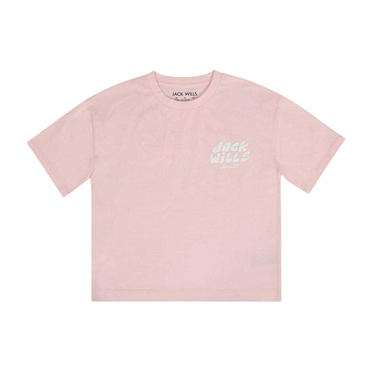 Pink - Front - Jack Wills Childrens-Kids Short-Sleeved T-Shirt