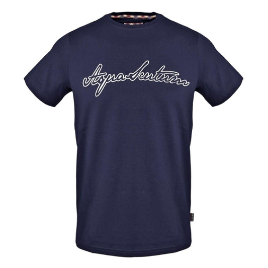 Navy - Front - Aquascutum Mens Lettering Logo T-Shirt