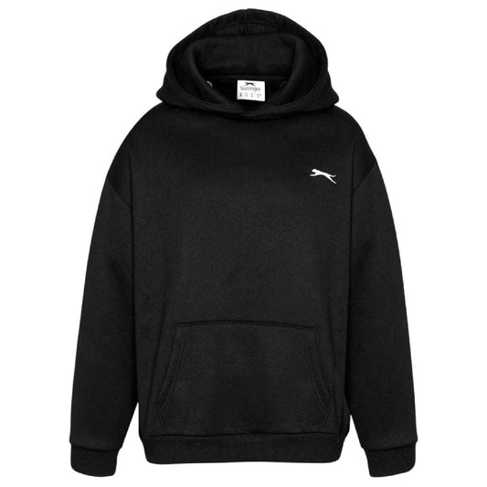 Black - Front - Slazenger Womens-Ladies Logo Hoodie