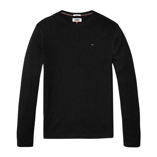 Black - Front - Tommy Jeans Mens Original Long-Sleeved T-Shirt