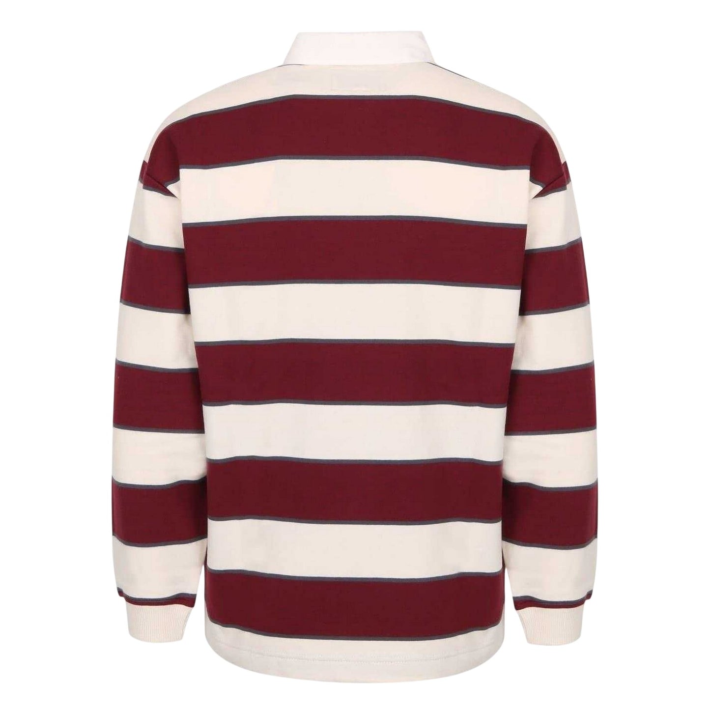 Burgundy-Navy - Back - Jack Wills Womens-Ladies Stripe Polo Shirt