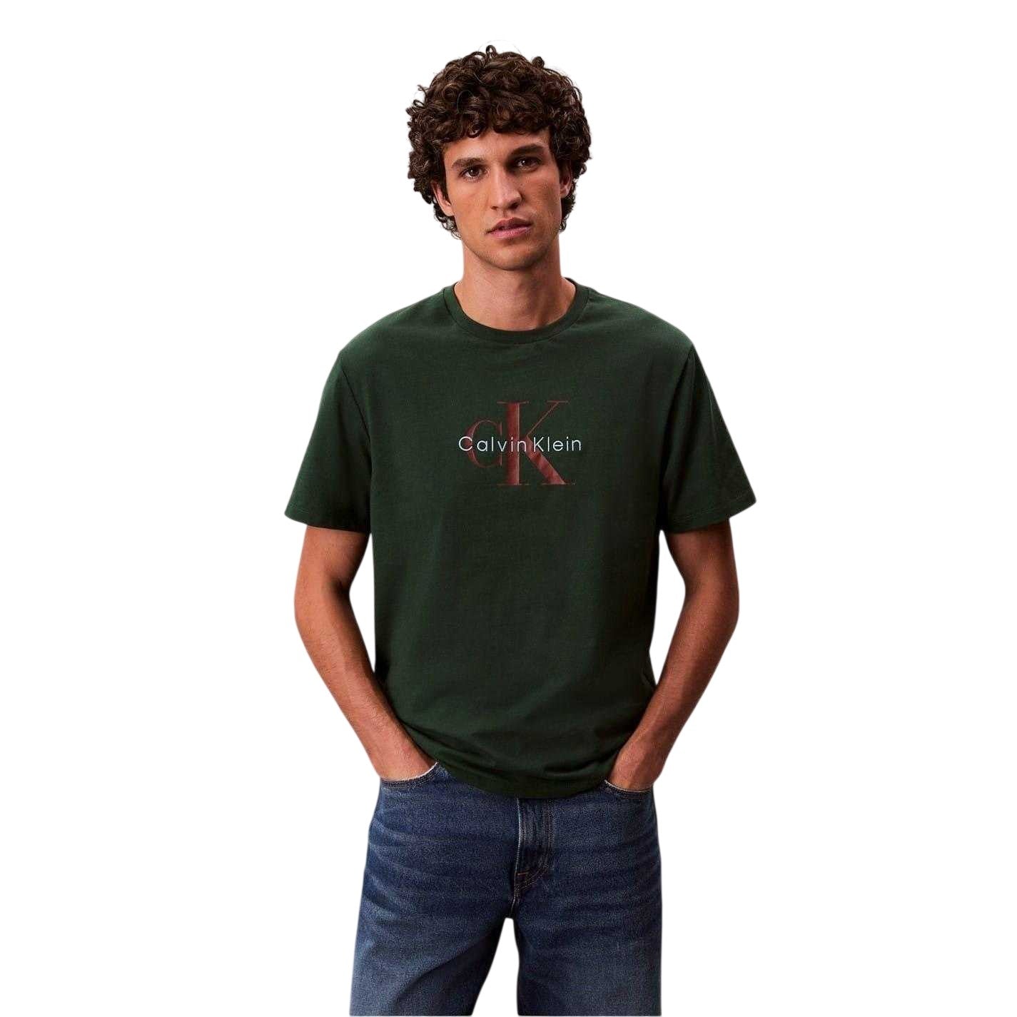 Green - Lifestyle - Calvin Klein Mens Monogram T-Shirt
