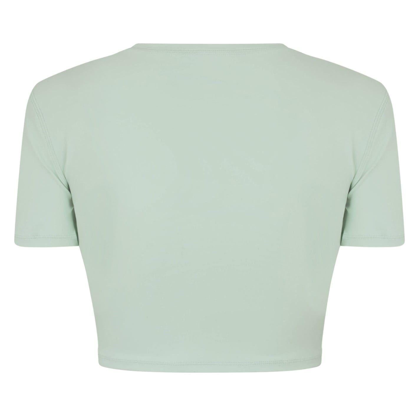 Pistachio - Back - USA Pro Womens-Ladies Slim Workout Crop T-Shirt
