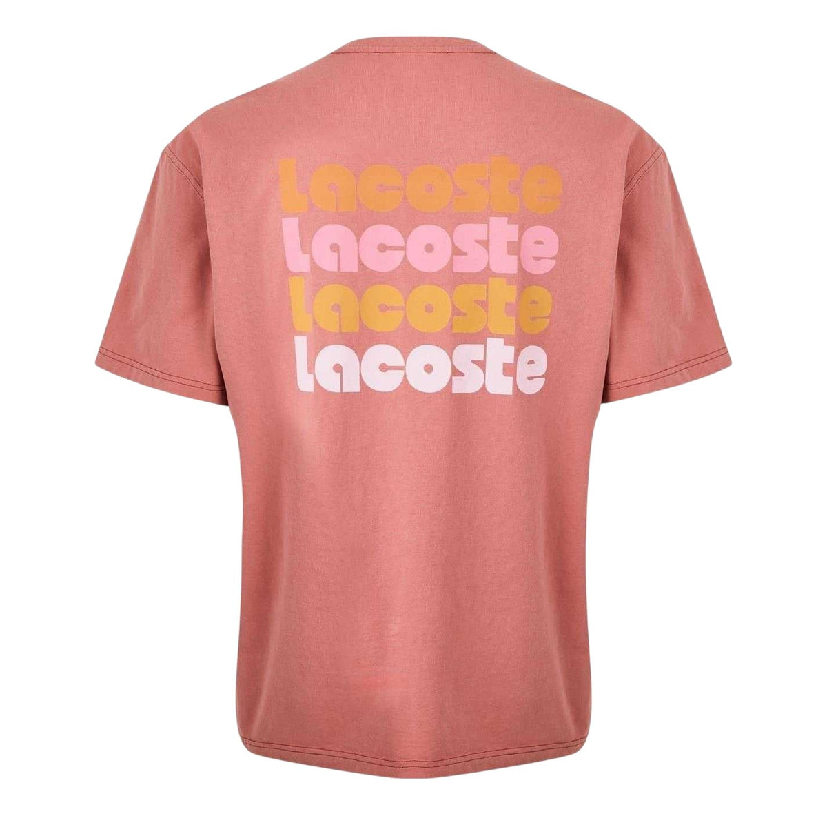 Red - Back - Lacoste Mens Effect Ombr Print T-Shirt