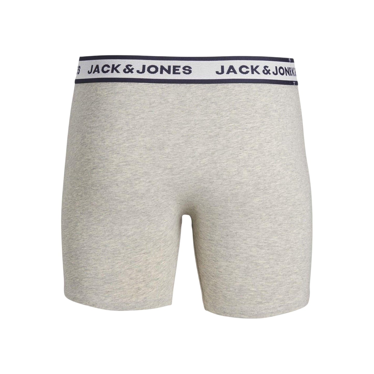 Light Grey Melange - Back - Jack And Jones Mens Plus Boxer Briefs (Pack of 3)