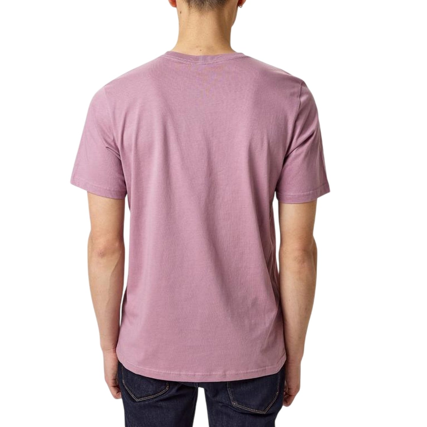 Mauve - Back - Paul Smith Mens Embroidered Motif Cotton T-Shirt