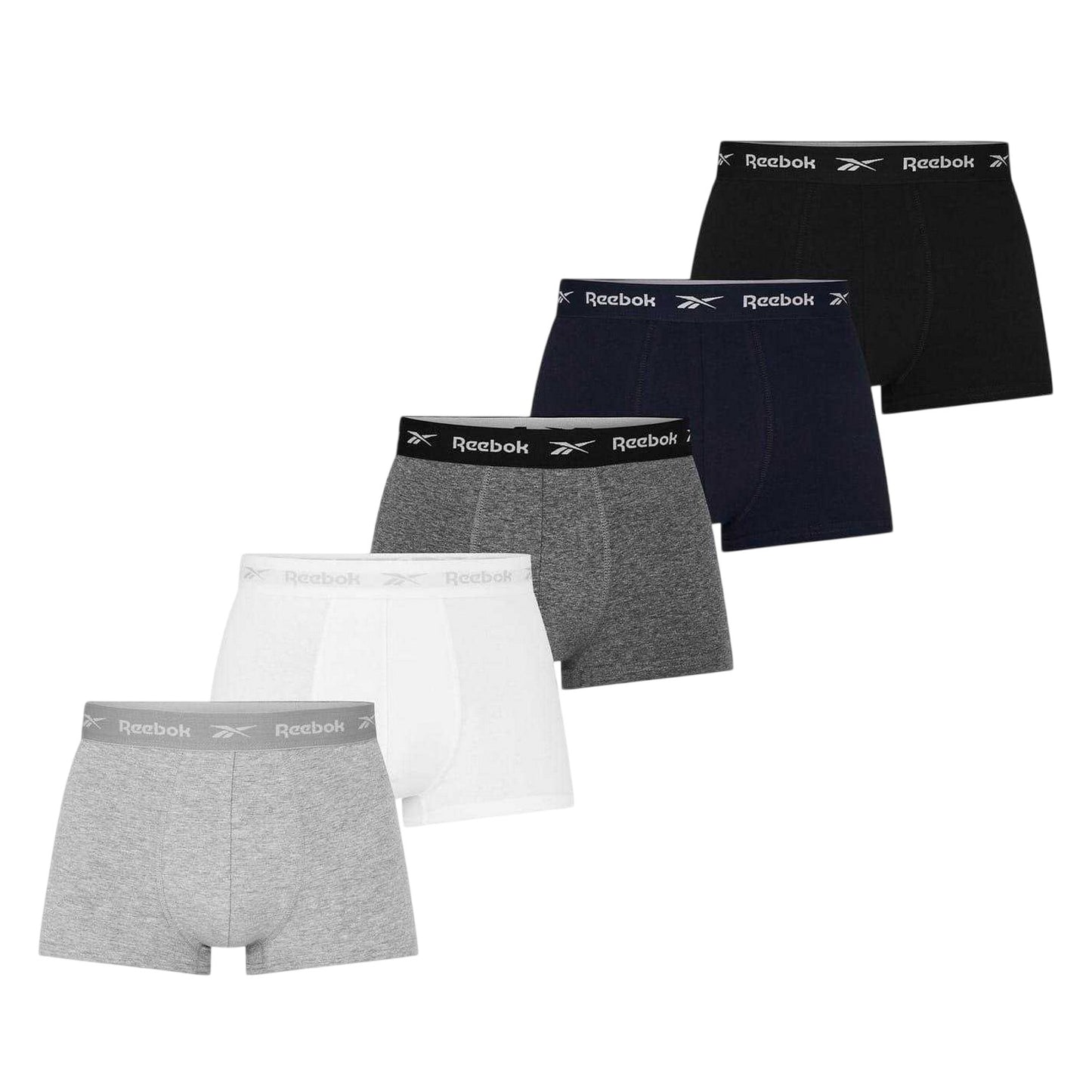 Black - Lifestyle - Reebok Mens Jersey Boxer Briefs (Pack of 5)