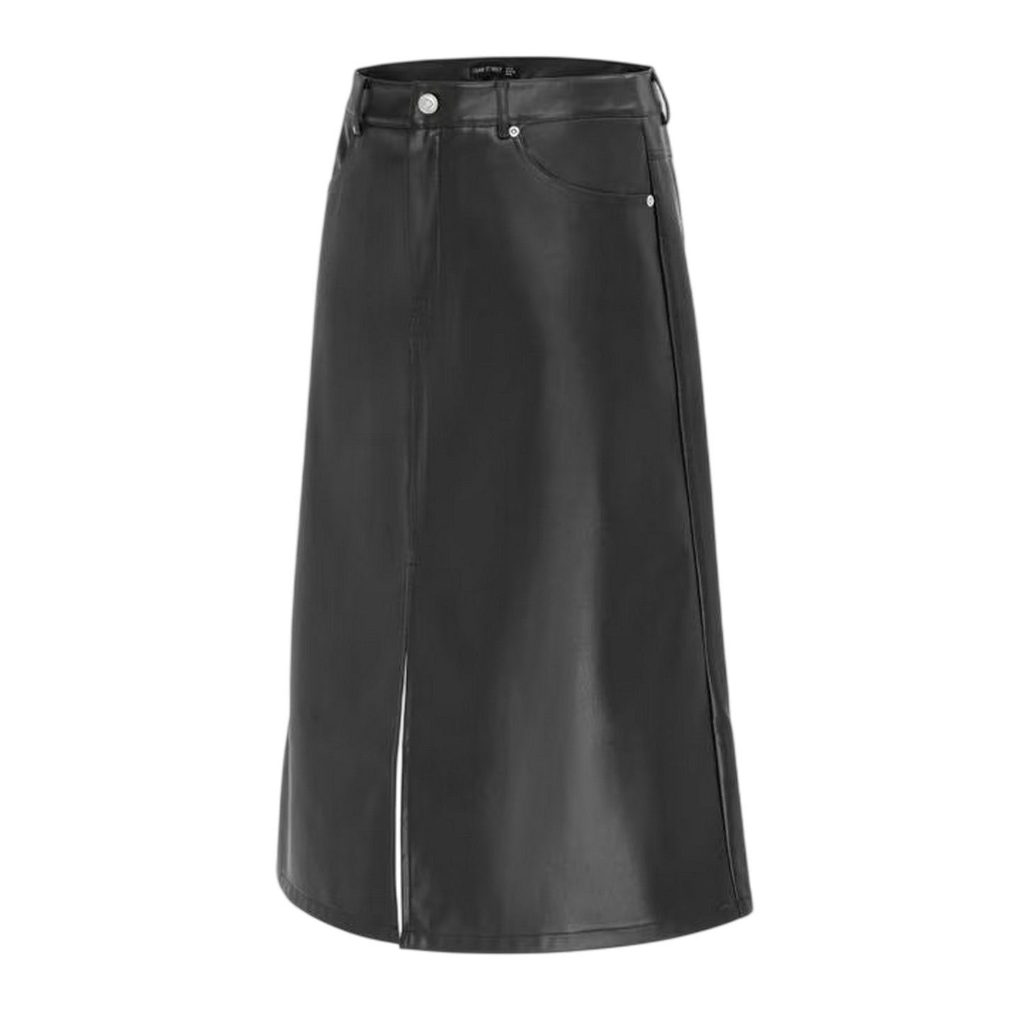 Black - Side - I Saw It First Womens-Ladies Faux Leather Slim Pencil Skirt