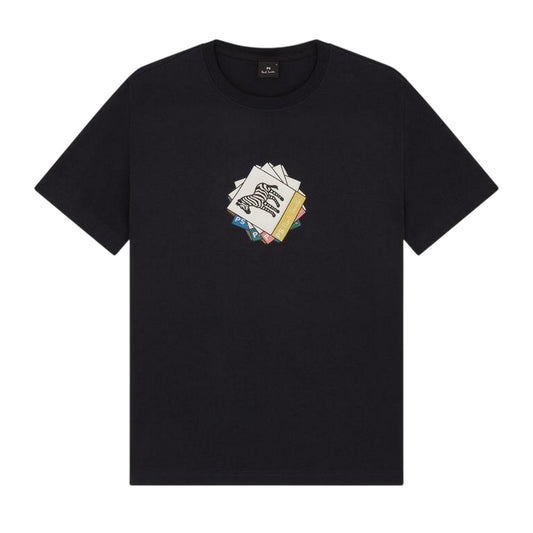 Blue - Front - Paul Smith Mens Graphic Print Jersey T-Shirt