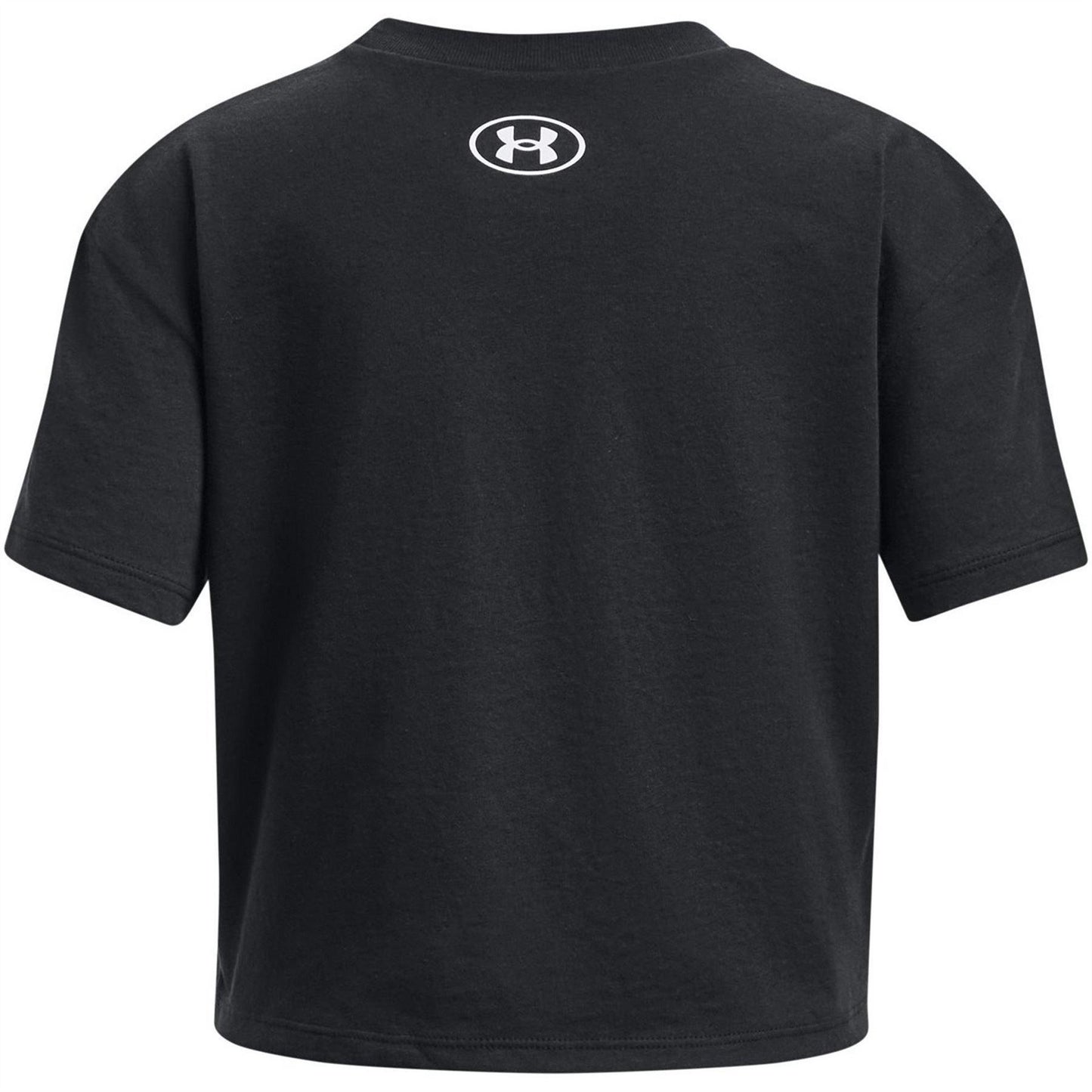 Black - Back - Under Armour Childrens-Kids Sportstyle Logo Crop T-Shirt
