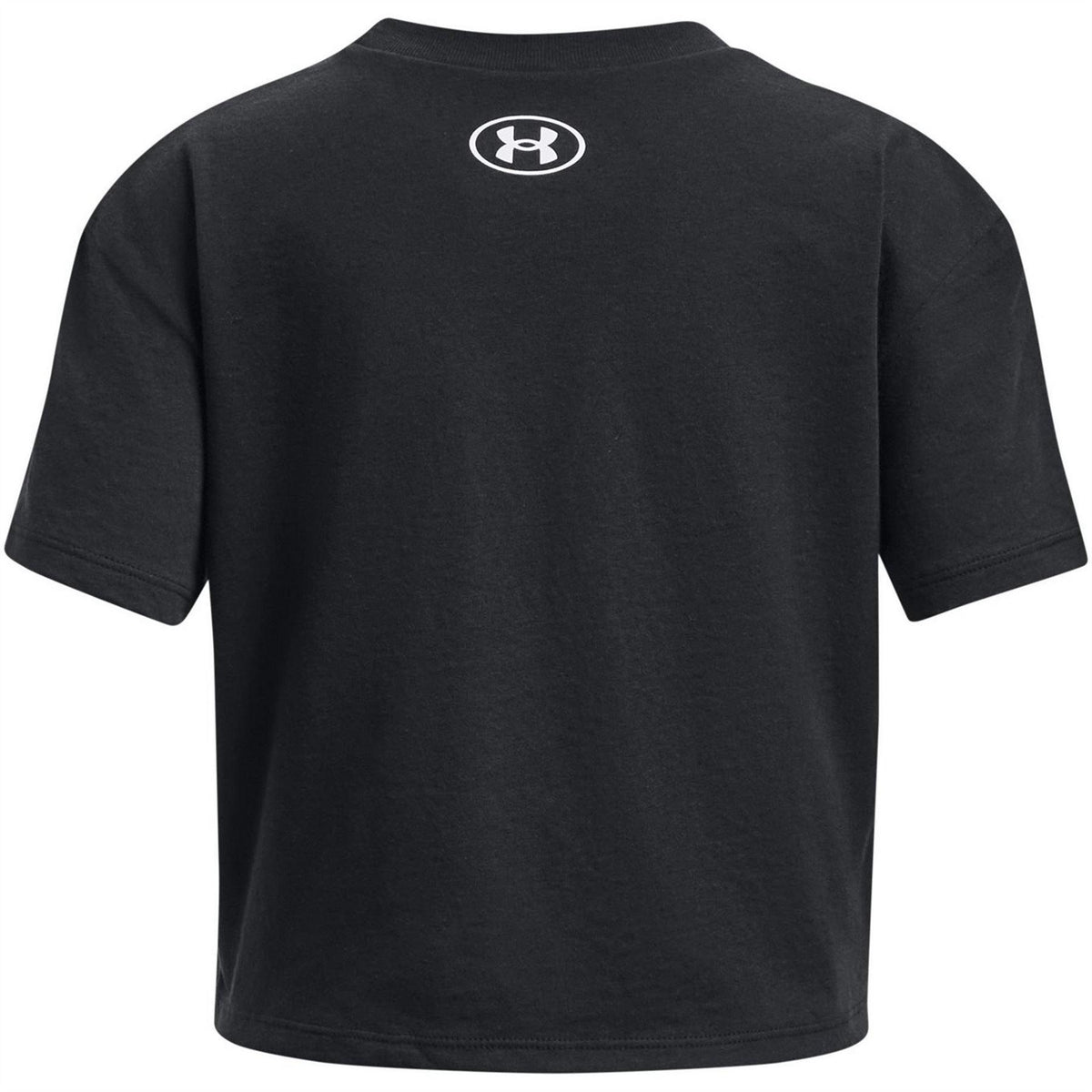 Black - Back - Under Armour Childrens-Kids Sportstyle Logo Crop T-Shirt