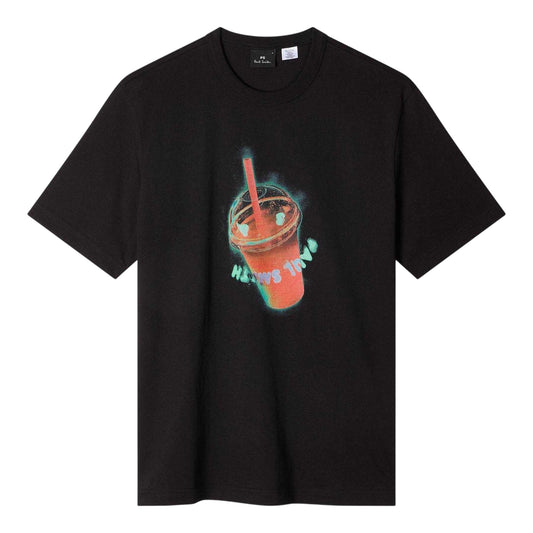 Black - Front - Paul Smith Mens Drink Cotton Regular T-Shirt
