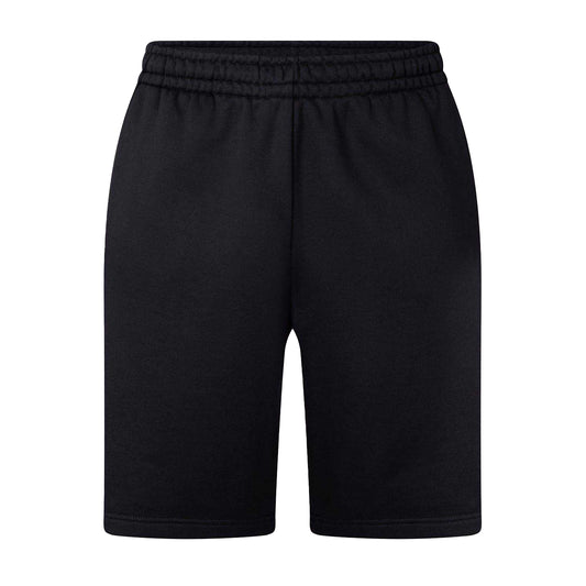 Black-White - Front - Off White Mens Fleece Relaxed Fit Sweat Shorts