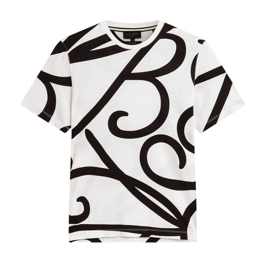 White - Front - Ted Baker Mens Script Crew Neck T-Shirt