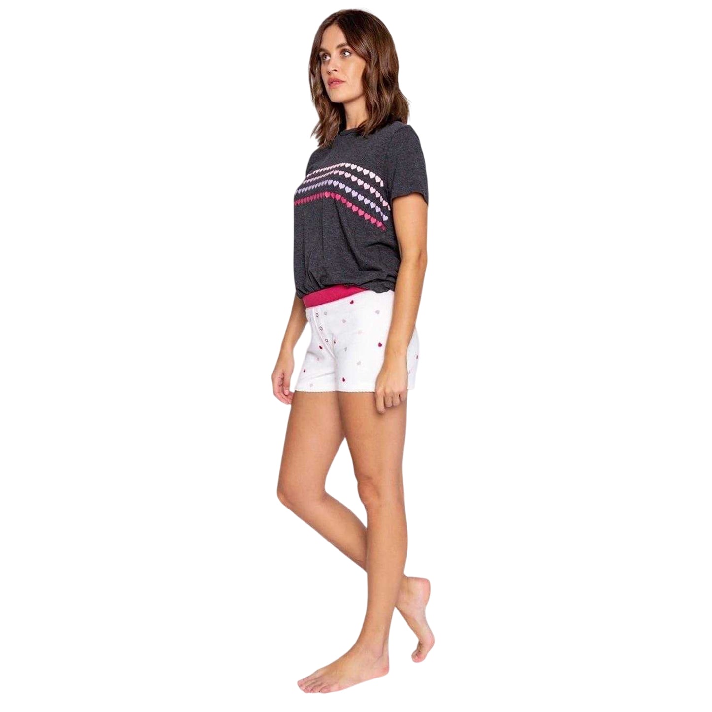 Off White - Lifestyle - PJ Salvage Womens-Ladies Hearts Shorts