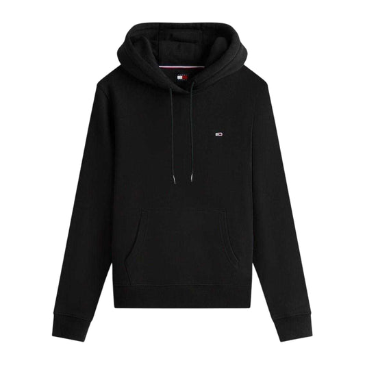 Black - Front - Tommy Jeans Womens-Ladies Flag Hoodie