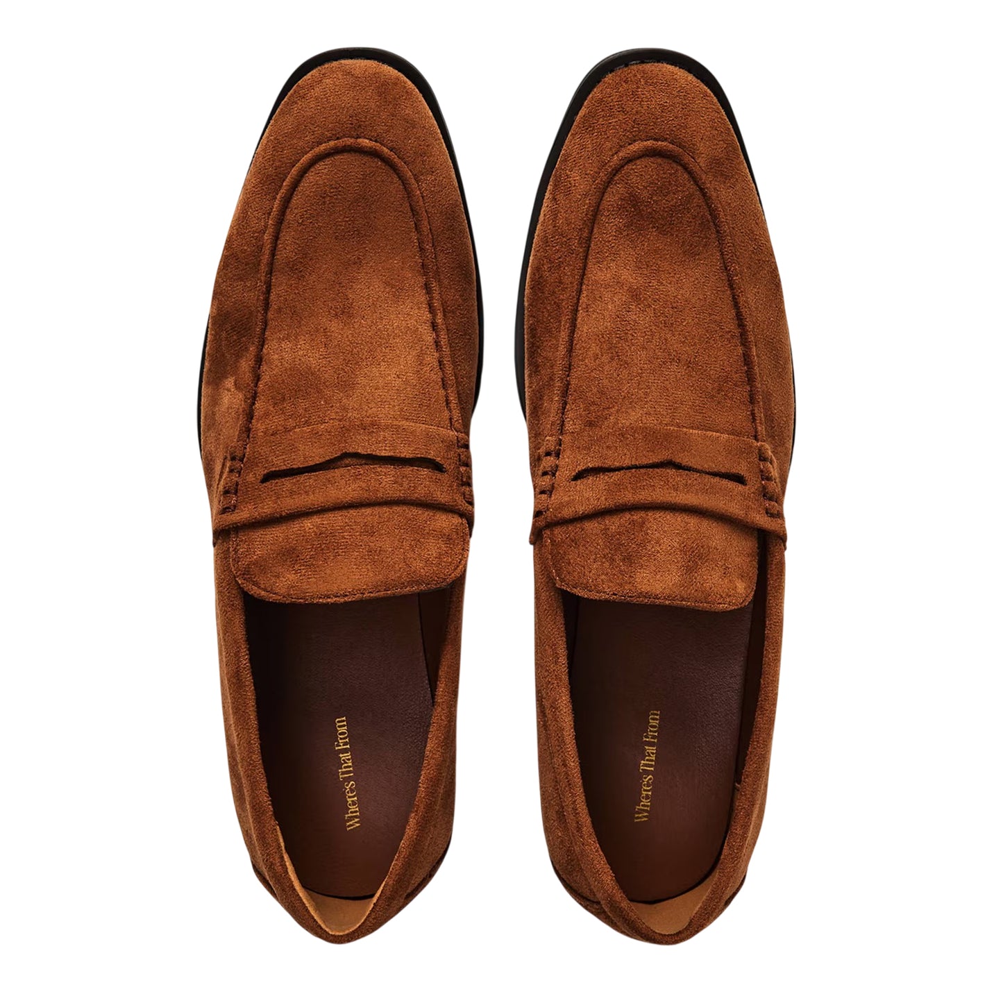Light Brown - Side - Where´s That From Mens Suede Penny Loafers