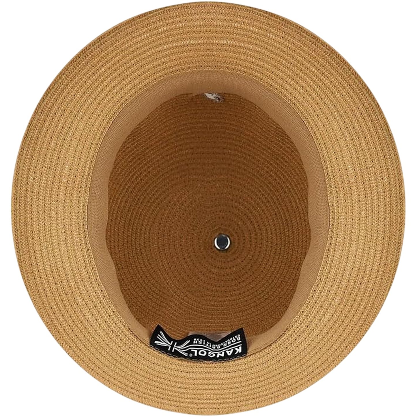 Tan - Side - Kangol Womens-Ladies Braided Woven Casual Bucket Hat