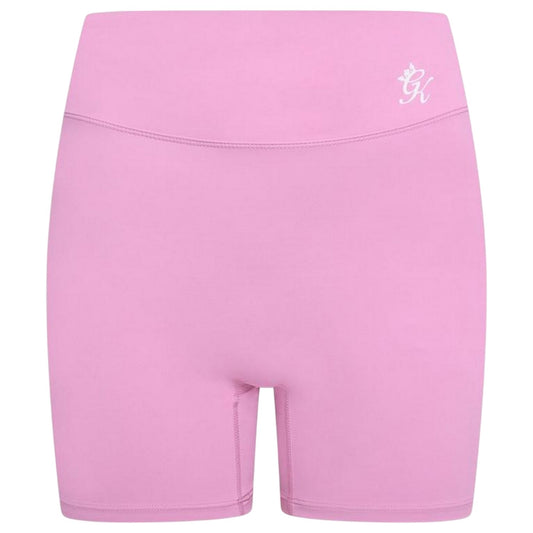 Pink - Front - Gym King Womens-Ladies Scrunch Slim Shorts