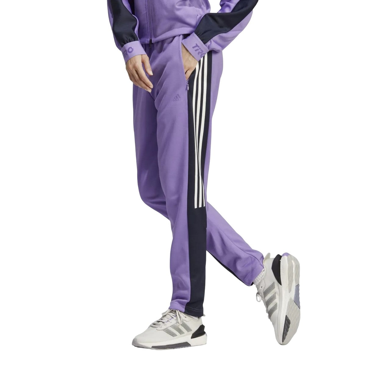 Violet - Close up - Adidas Womens-Ladies Tiro Suit Up Advanced Jogging Bottoms