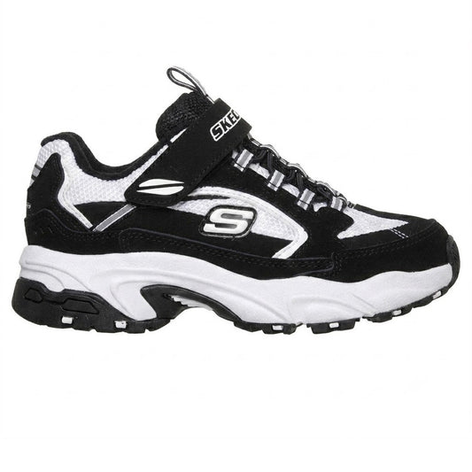 Black-White - Front - Skechers Childrens-Kids Low Cut Trainers