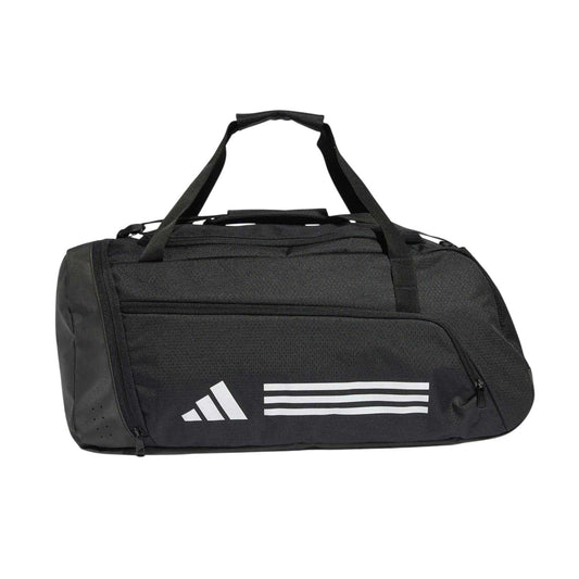 Black-White - Front - Adidas Unisex Adult Essentials Duffle Bag